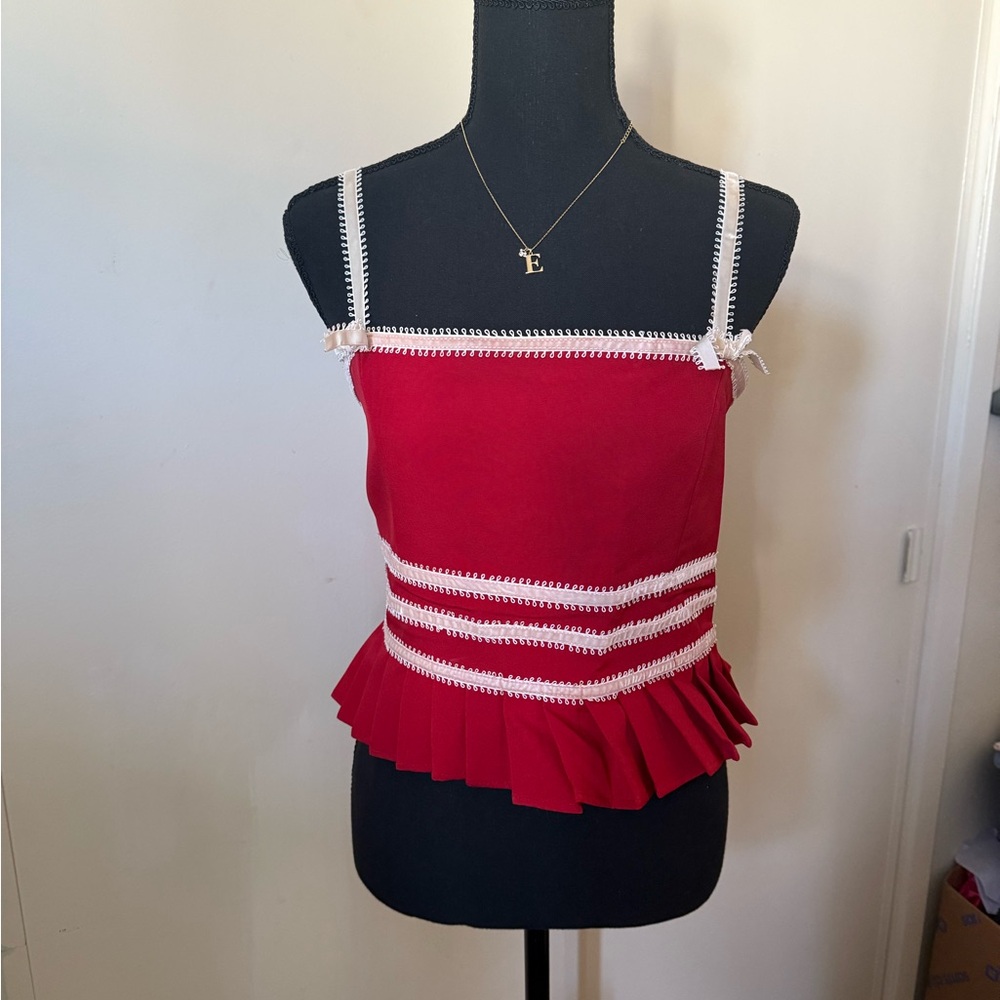 Red and Pink Women's Top